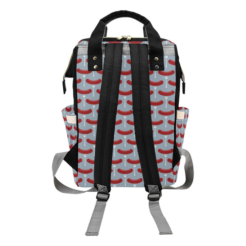 Sausage Print Design LKS301 Diaper Bag Backpack