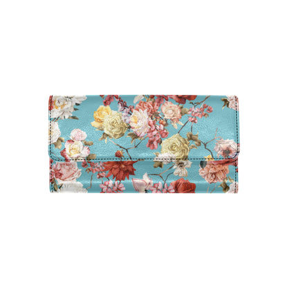 Summer Floral Pattern Print Design SF05 Women's Trifold Wallet