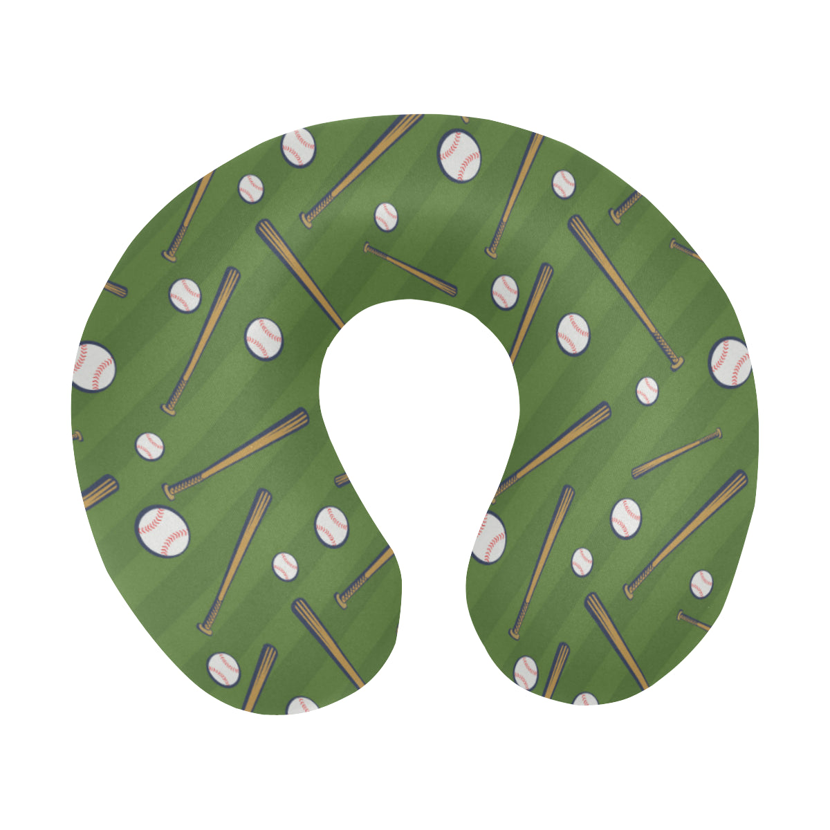 Baseball Pattern Print Design 02 U-Shaped Travel Neck Pillow