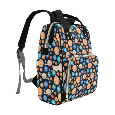 Planet Colorful Print Design LKS301 Diaper Bag Backpack