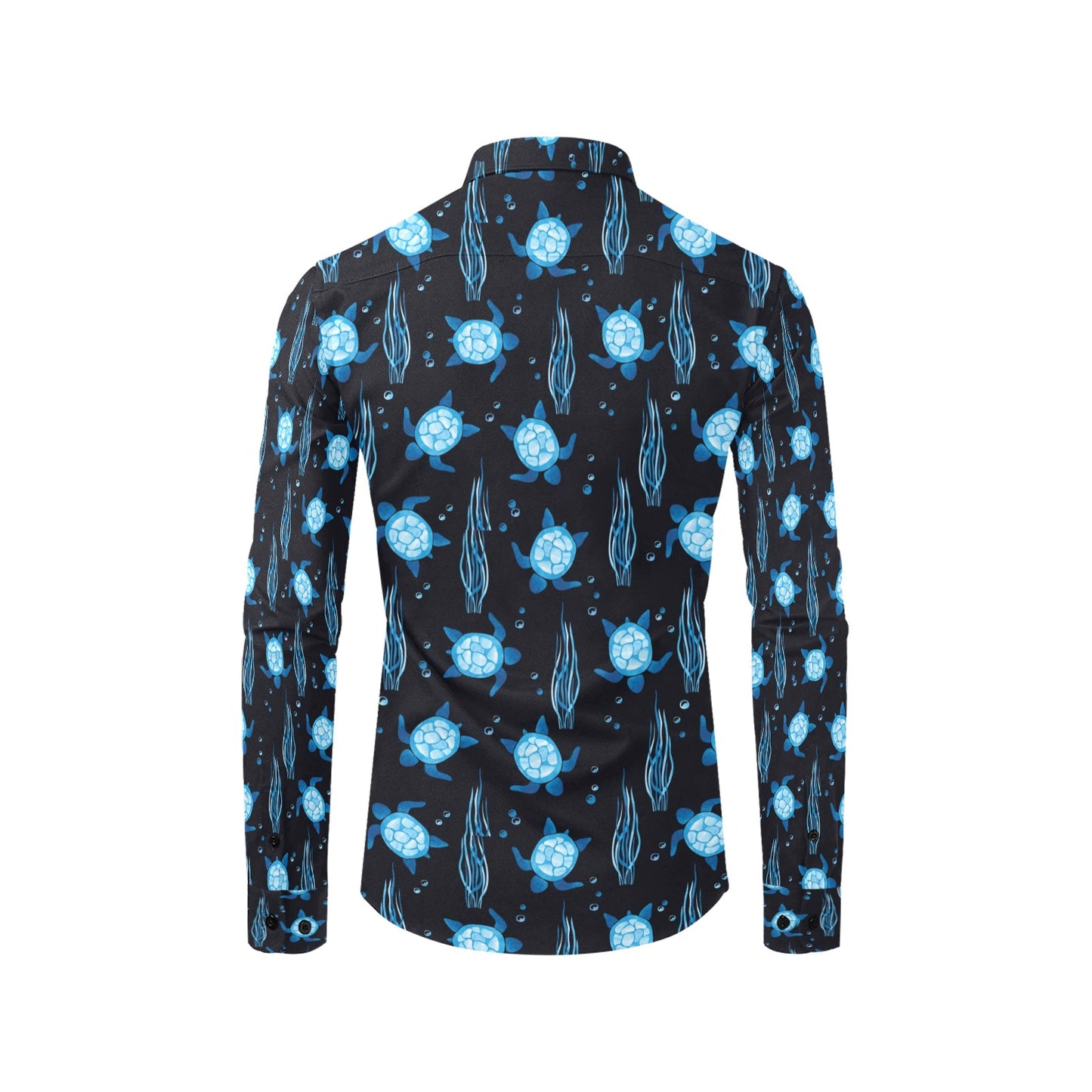 Sea Turtle Print Design LKS3013 Men's Long Sleeve Dress Shirt