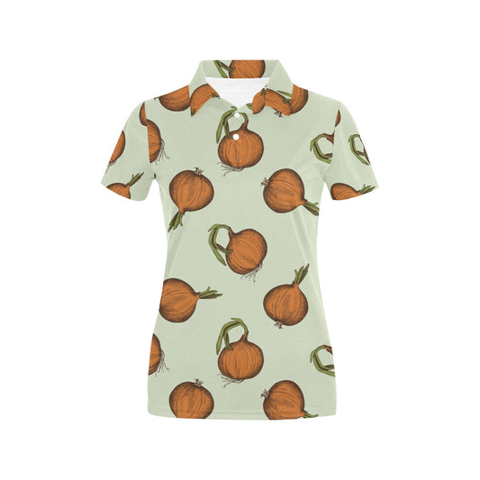 Onion Pattern Print Design A05 Women's Polo Shirt