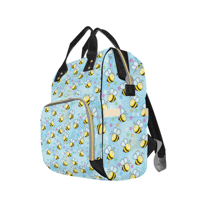 Bee Pattern Print Design BEE03 Diaper Bag Backpack