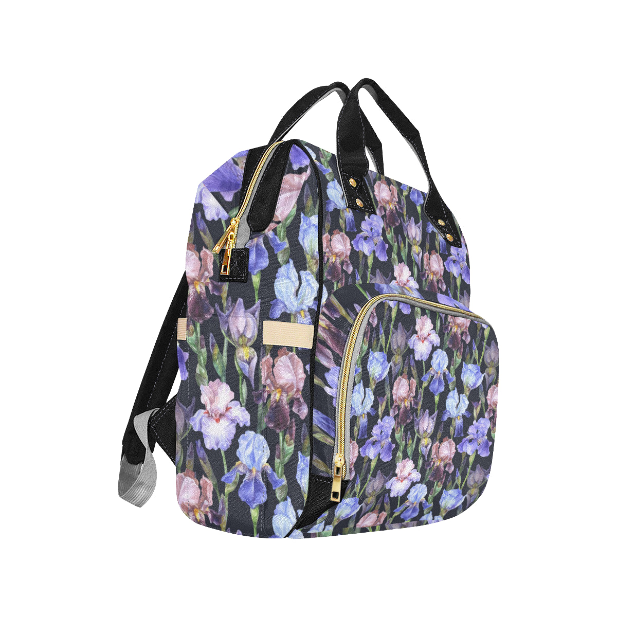 Iris Pattern Print Design IR04 Diaper Bag Backpack