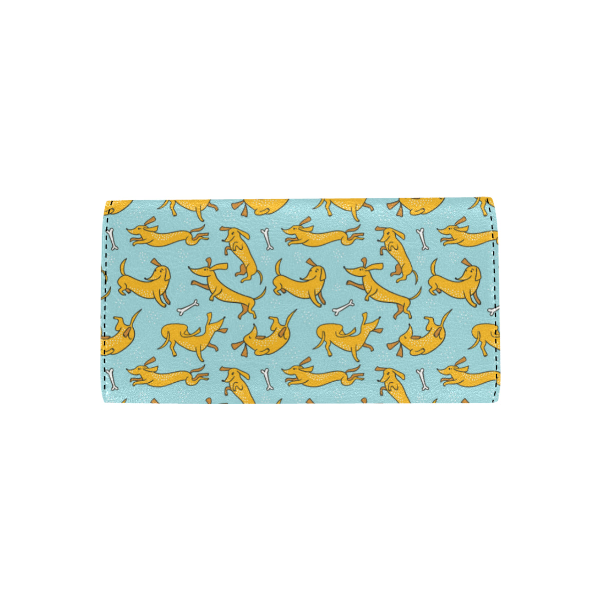 Dachshund Pattern Print Design 08 Women's Trifold Wallet