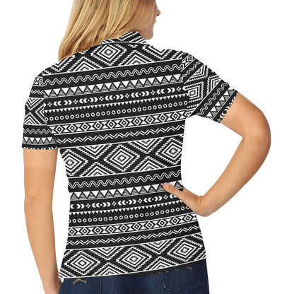 Tribal Pattern Print Design LKS301 Women's Polo Shirt