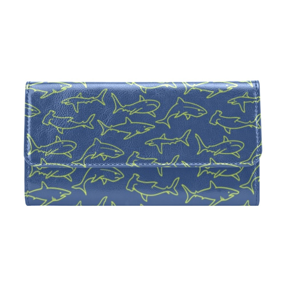 Shark Print Design LKS301 Women's Trifold Wallet