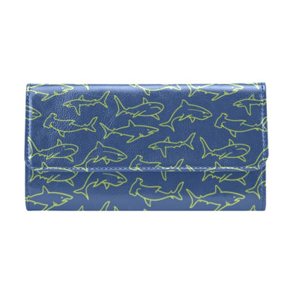 Shark Print Design LKS301 Women's Trifold Wallet