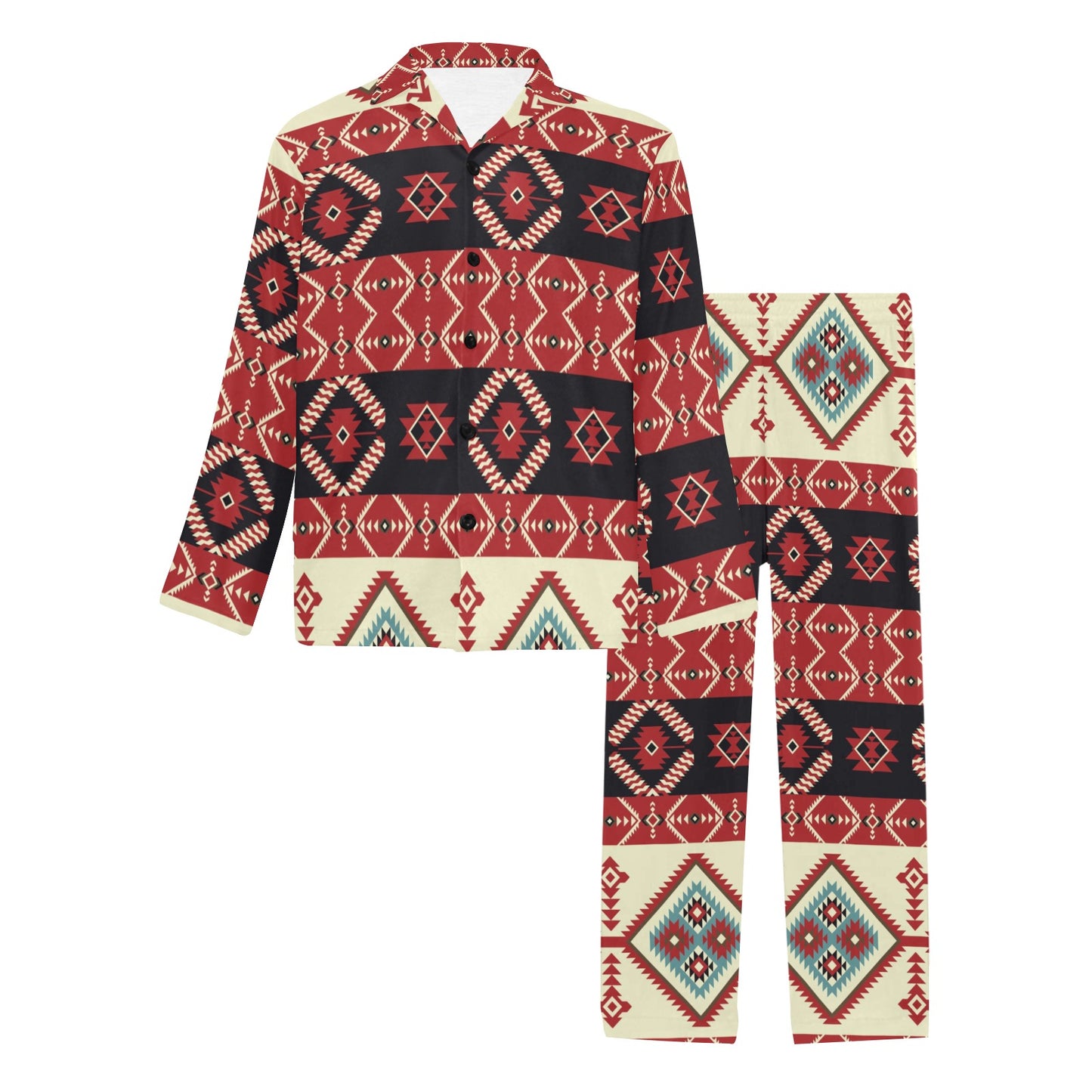 Navajo Pattern Print Design A05 Men's Long Pajama Set