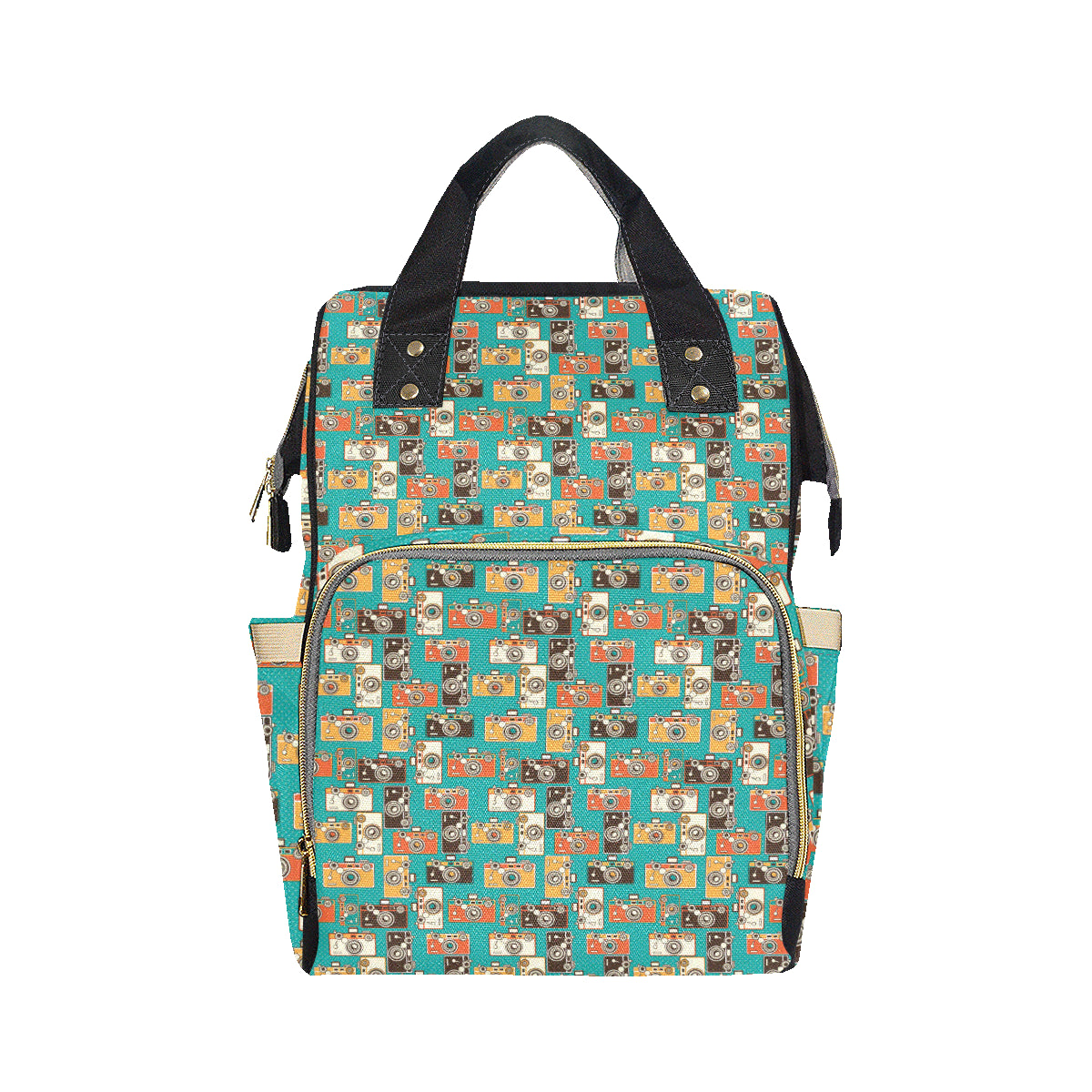 Camera Pattern Print Design 02 Diaper Bag Backpack