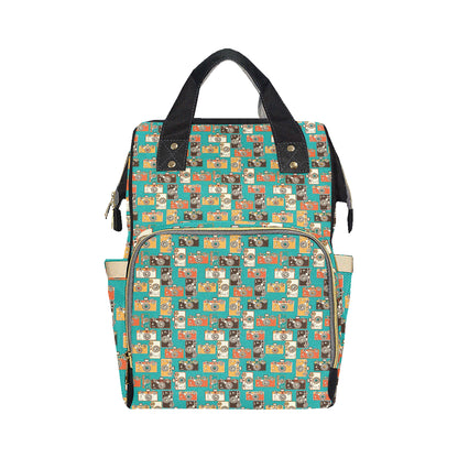Camera Pattern Print Design 02 Diaper Bag Backpack