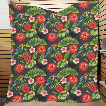 Tropical Flower Pattern Print Design TF04 Premium Quilt