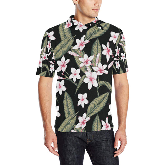 Plumeria Pattern Print Design PM021 Men Polo Shirt
