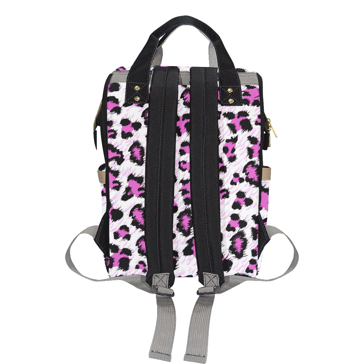 Leopard Pink Skin Print Diaper Bag Backpack