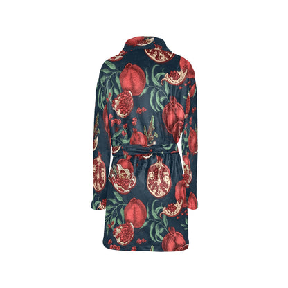 Pomegranate Pattern Print Design PG04 Women's Fleece Robe