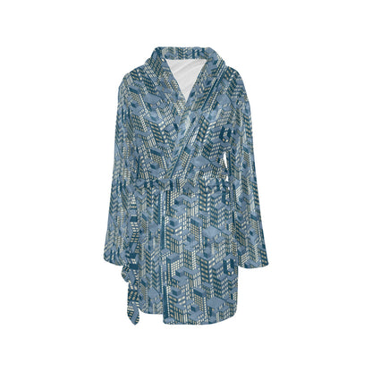 City  Pattern Print Design 01 Women's Fleece Robe