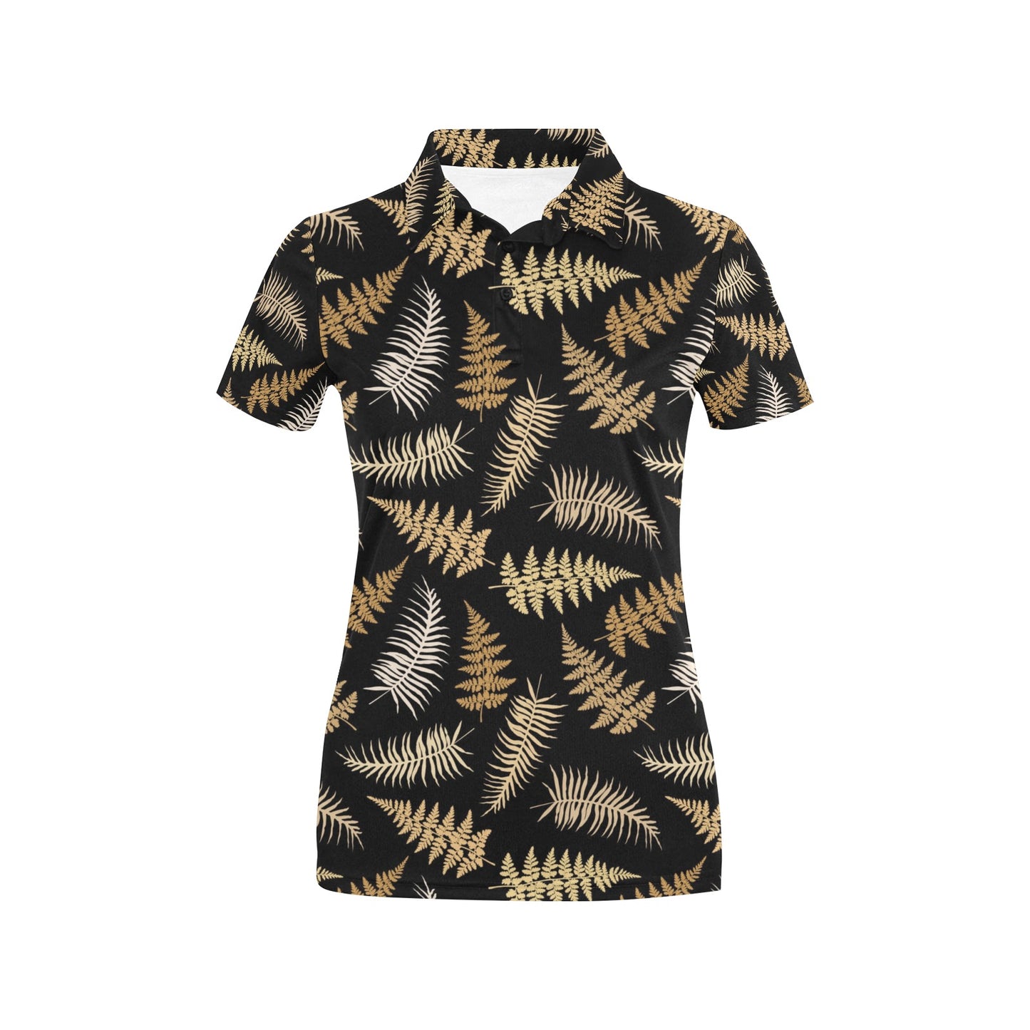 Fern Leave Bright Print Pattern Women's Polo Shirt