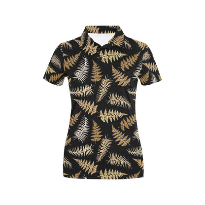 Fern Leave Bright Print Pattern Women's Polo Shirt