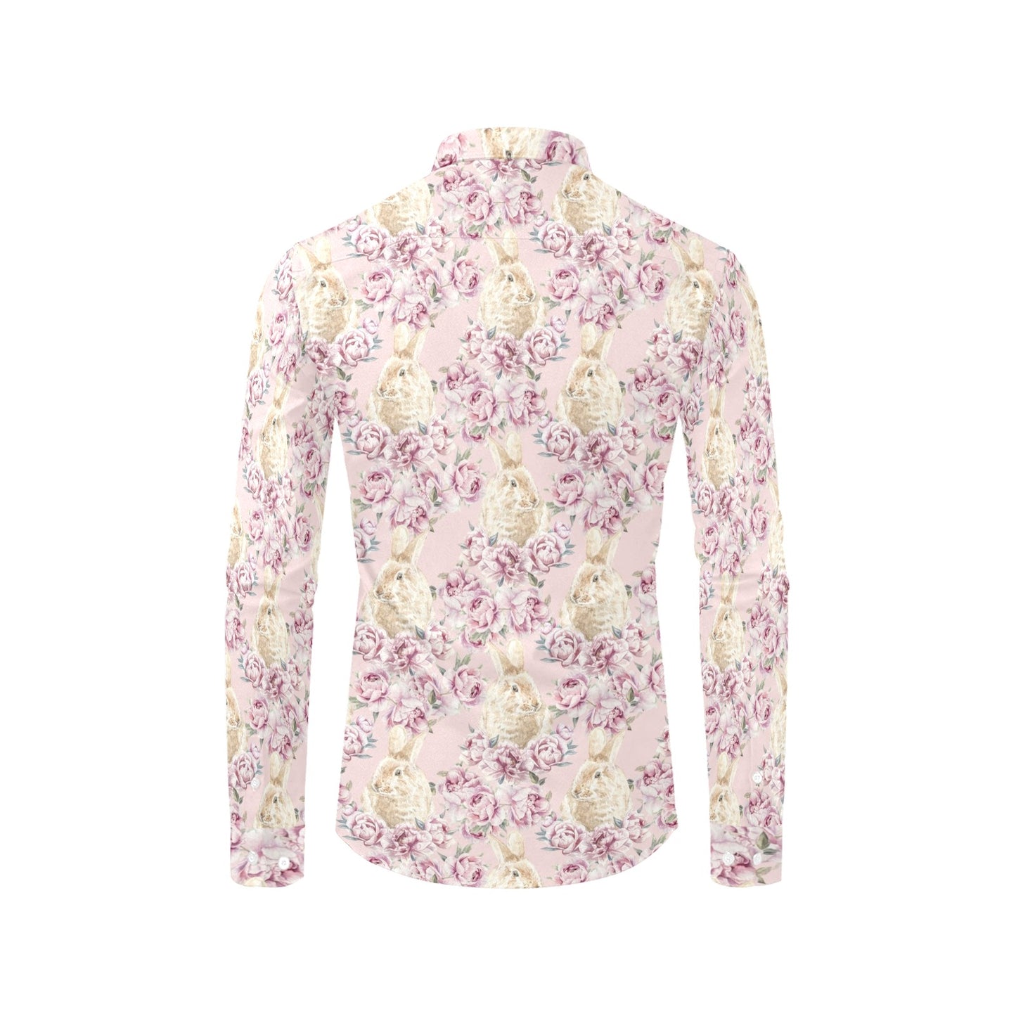 Rabbit Print Design LKS403 Men's Long Sleeve Dress Shirt