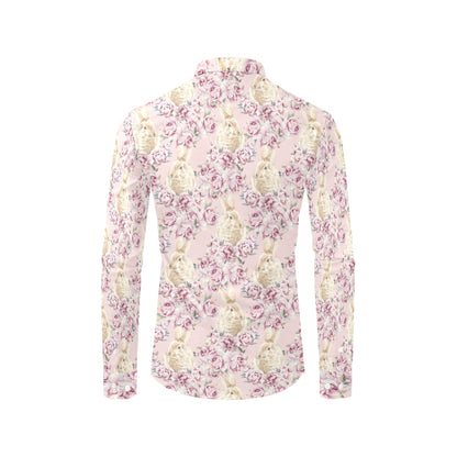 Rabbit Print Design LKS403 Men's Long Sleeve Dress Shirt