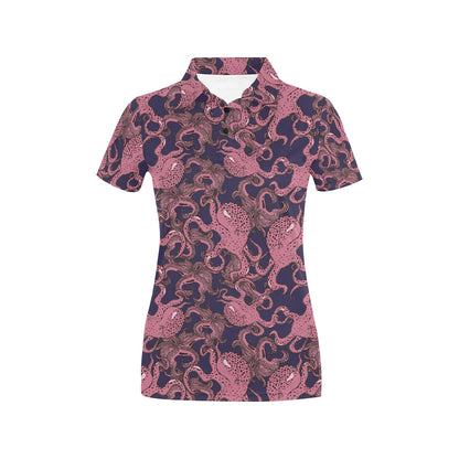 Octopus Pattern Print Design A03 Women's Polo Shirt