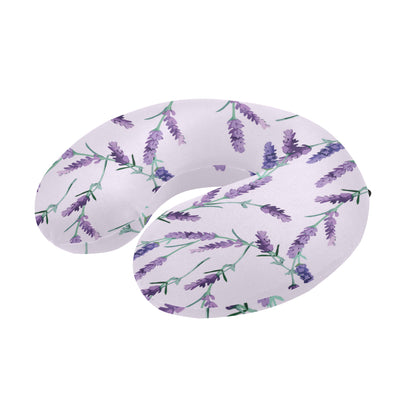 Lavender Pattern Print Design 02 U-Shaped Travel Neck Pillow