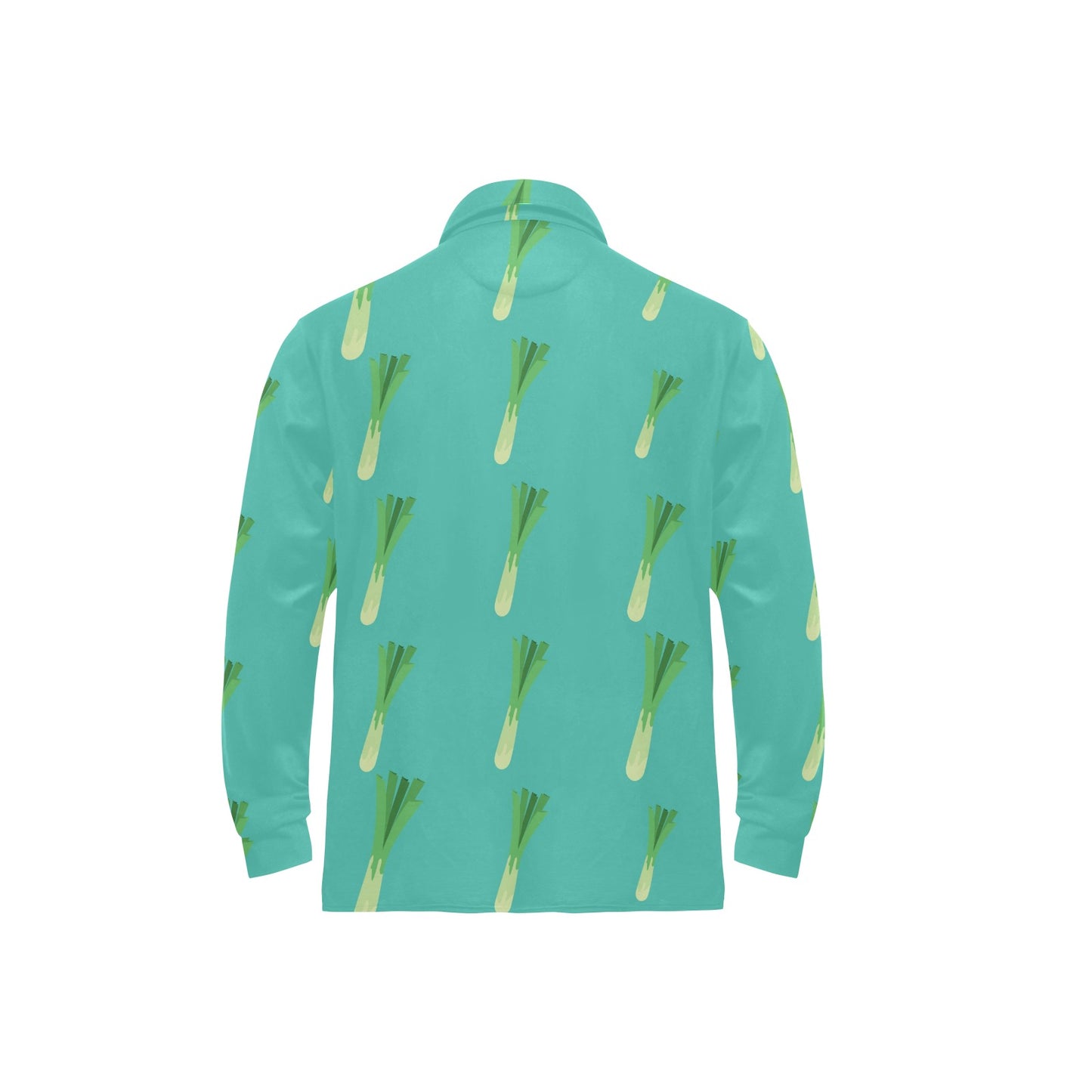 Leek Pattern Print Design 01 Long Sleeve Polo Shirt For Men's