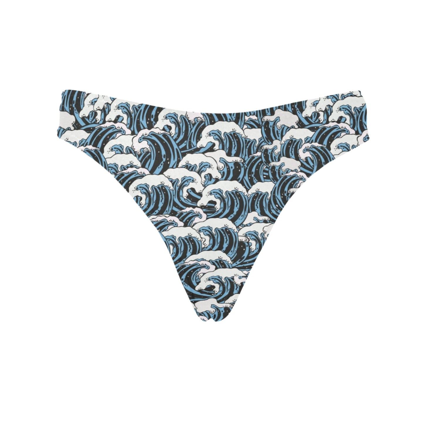 Surf Wave Pattern Print Women's Thongs