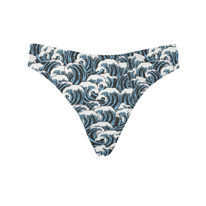 Surf Wave Pattern Print Women's Thongs