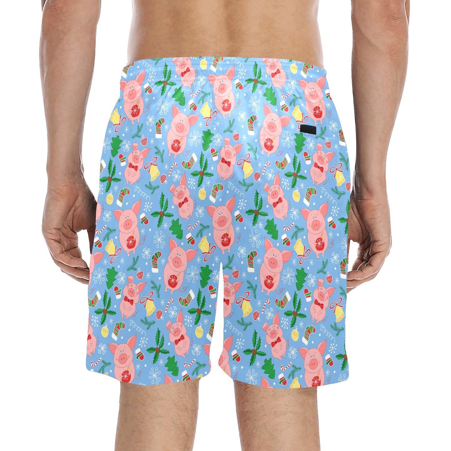 Pig Print Design LKS404 Men's Swim Trunks Beach Shorts