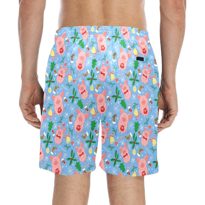 Pig Print Design LKS404 Men's Swim Trunks Beach Shorts