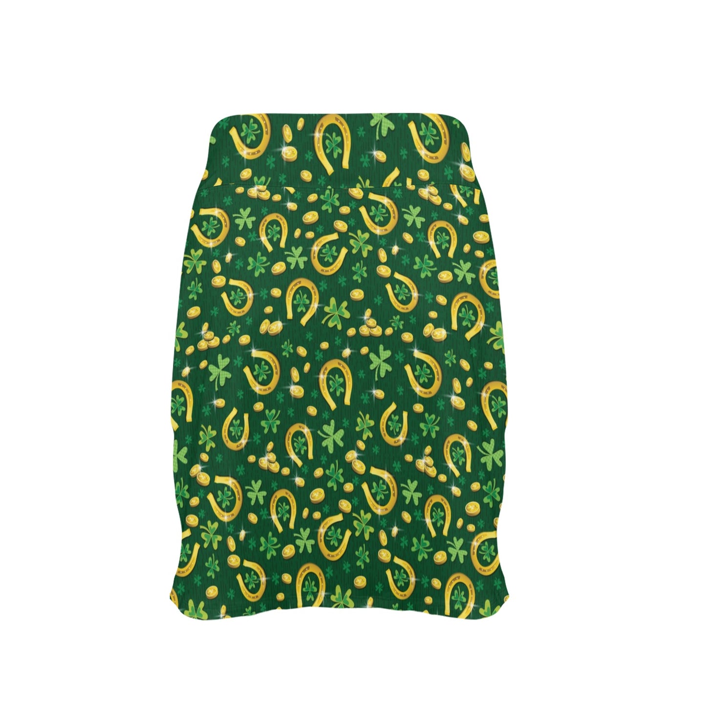 Shamrock Horse Shoes Saint Patrick's Day Print Design LKS307 17" Golf & Pickleball Skort with Pockets
