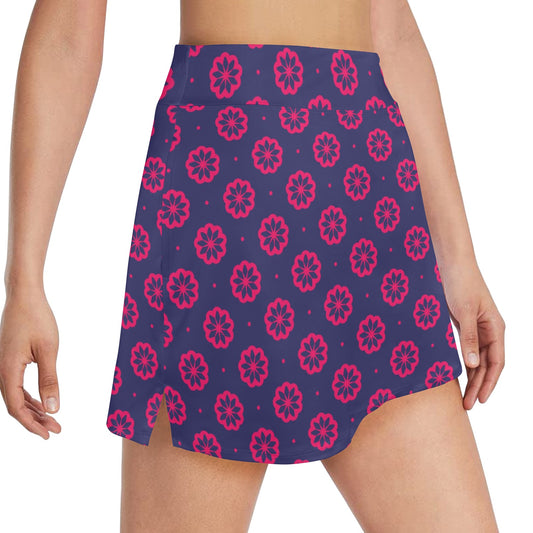 Water Lily Print Design LKS301 17" Golf & Pickleball Skort with Pockets