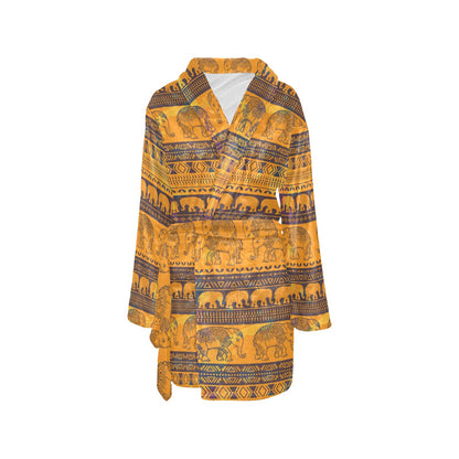 Elephant Aztec Women's Fleece Robe