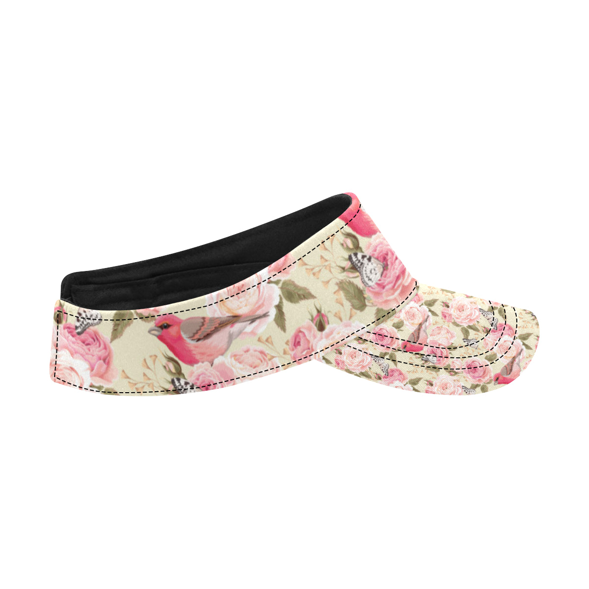 Bird Butterfly Pink Flower Print Pattern Unisex Sun Visor