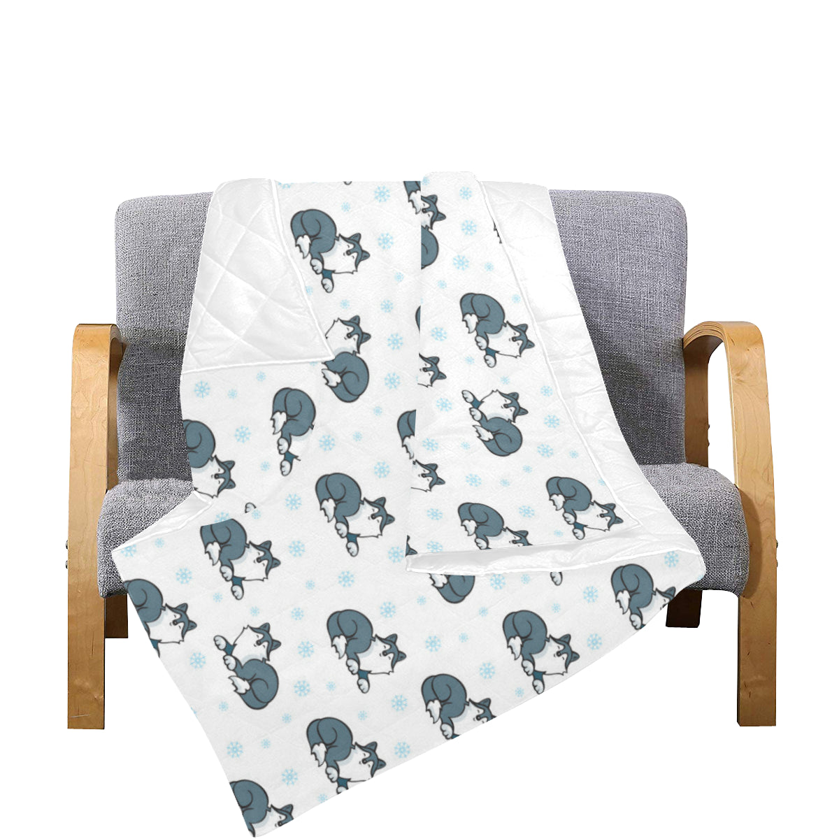 Alaskan Malamute Pattern Print Design 03 Premium Quilt