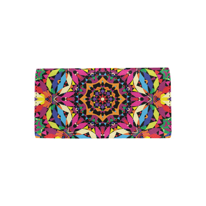 Kaleidoscope Pattern Print Design 02 Women's Trifold Wallet