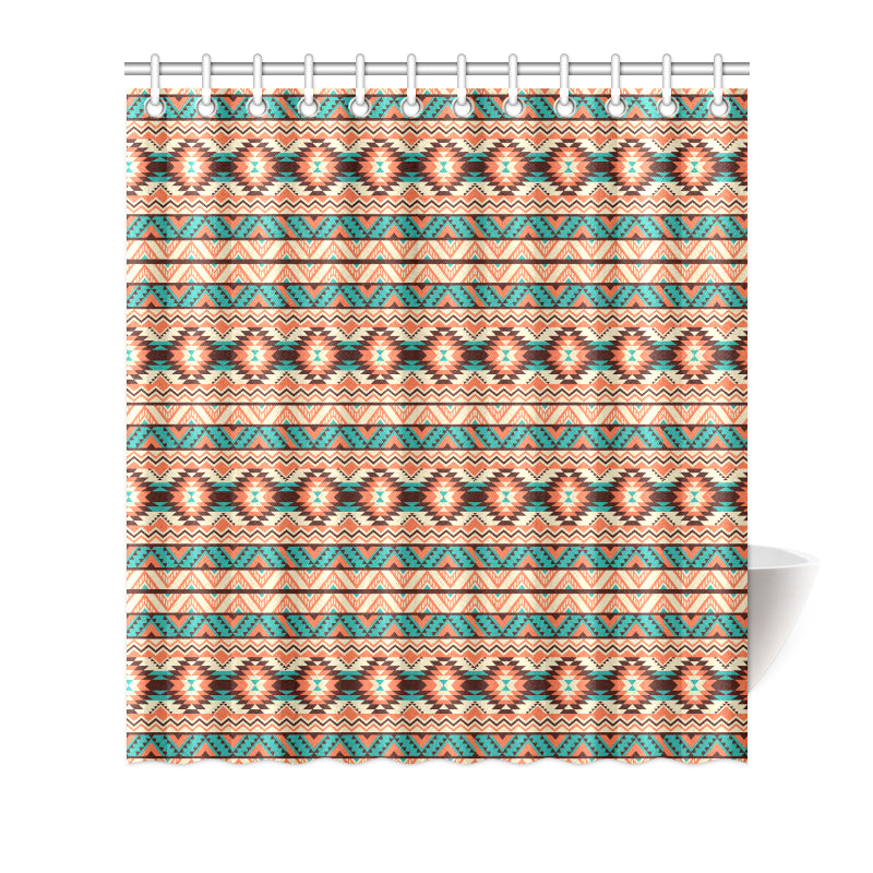 Navajo Western Style Print Pattern Shower Curtain