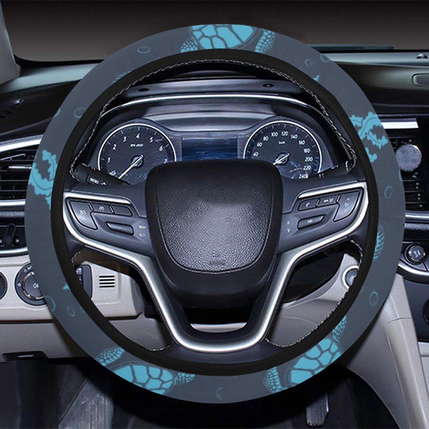 Sea Turtle Print Design LKS307 Steering Wheel Cover with Elastic Edge
