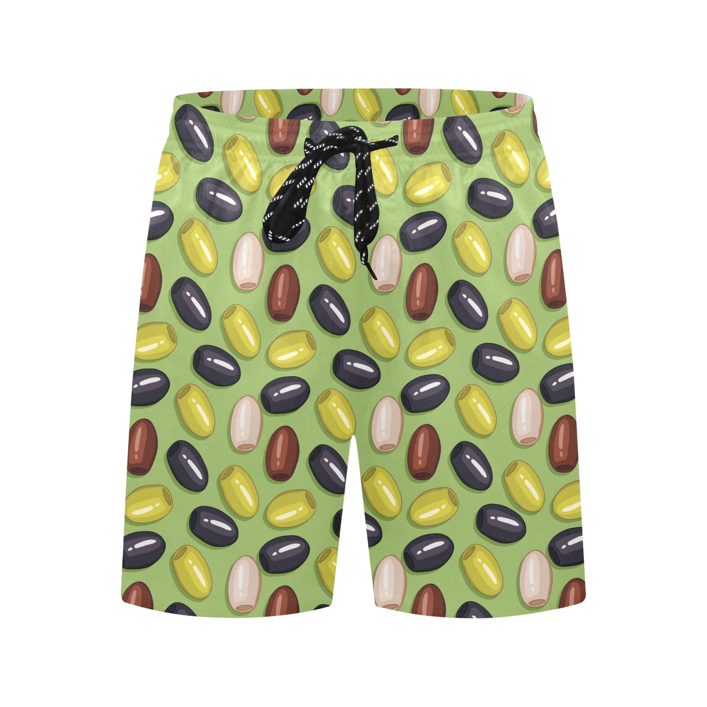 Olive Print Design LKS301 Men's Swim Trunks Beach Shorts