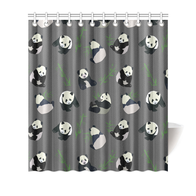 Panda Pattern Print Design A06 Shower Curtain