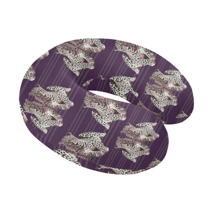 Leopard Pattern Print Design 01 U-Shaped Travel Neck Pillow