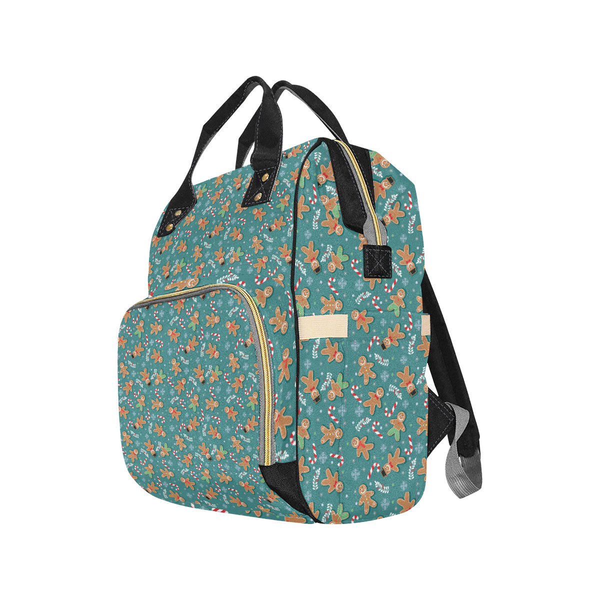 Gingerbread Pattern Print Design 05 Diaper Bag Backpack