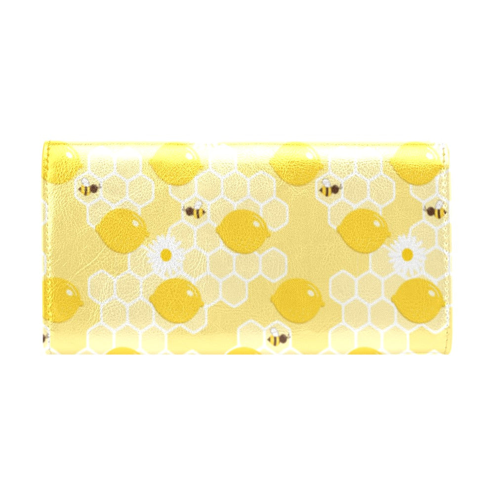 Honey Bee Honeycomb Print Design LKS3010 Women's Trifold Wallet