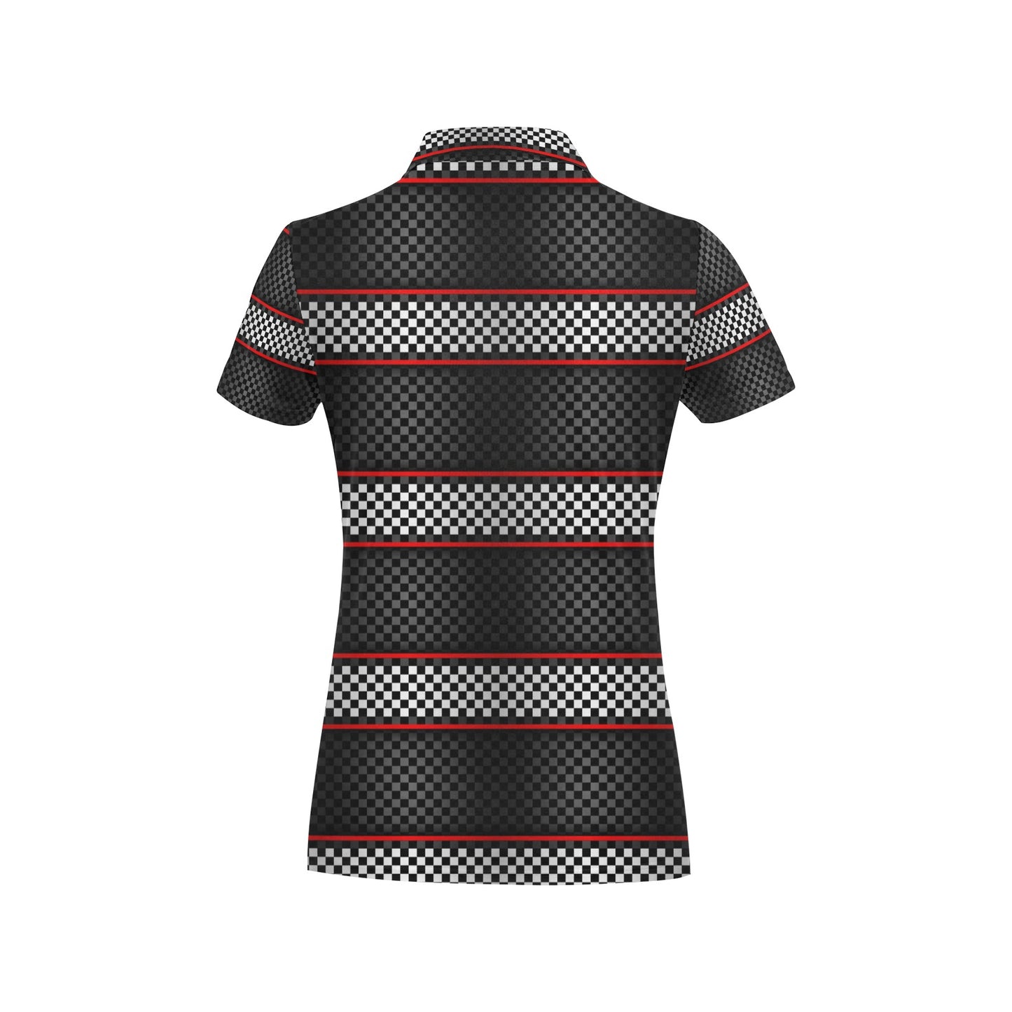Checkered Flag Red Line Style Women's Polo Shirt