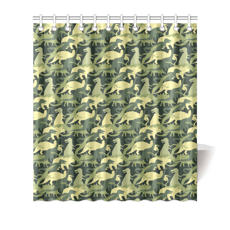 Camouflage Dinosaur Pattern Print Design 03 Shower Curtain