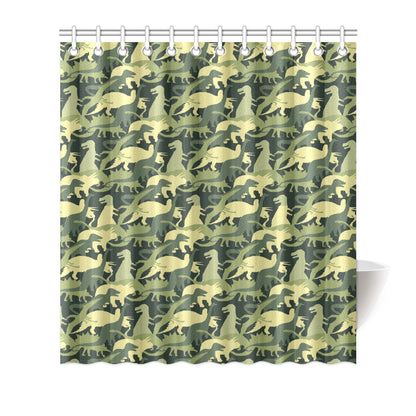 Camouflage Dinosaur Pattern Print Design 03 Shower Curtain