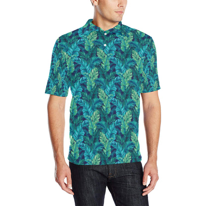 Banana Leaf Pattern Print Design 06 Men Polo Shirt