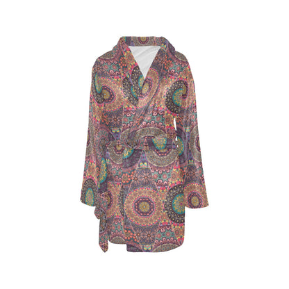 Bohemian Pattern Print Design 07 Women's Fleece Robe