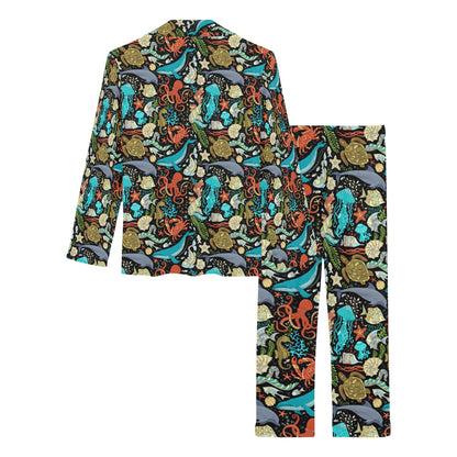 Underwater Animal Print Design LKS301 Women's Long Pajama Set